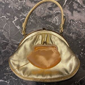 VINTAGE Gold “After Five” Handbag with coin purse